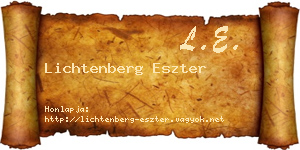 Lichtenberg Eszter névjegykártya